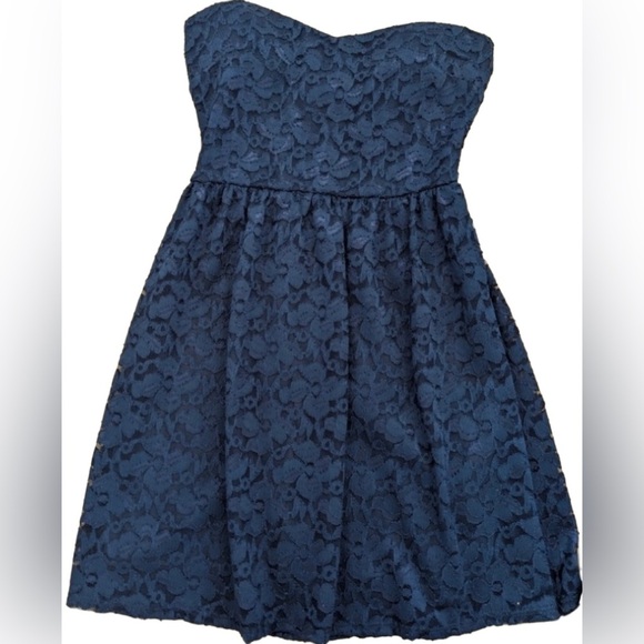 Semi-Formal Navy Lace Mini Dress | Eclipse - Picture 1 of 4